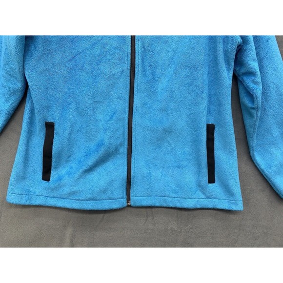 FILA Sport Women's Blue Black Fleece Full Zip Jacket Size Large Pockets Athletic - Picture 5 of 16